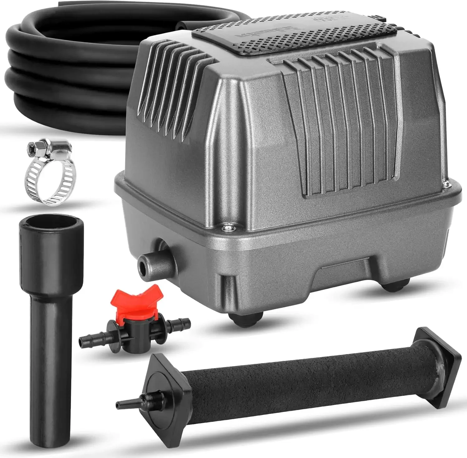 home.Pond Aeration Kit|Linear Aeration Pump Kit| Koi Pond Aerator | For Pond up to 5000 Gallons 1.06CFM 4.35PSI 18W| Includes On