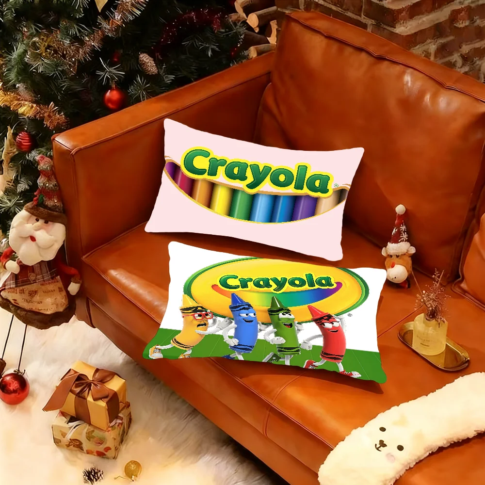 Funda de cojín C-ChildlikeS C-CrayolaS, funda de almohada rectangular con estampado para mesita de noche, sofá, habitación, decoración del hogar