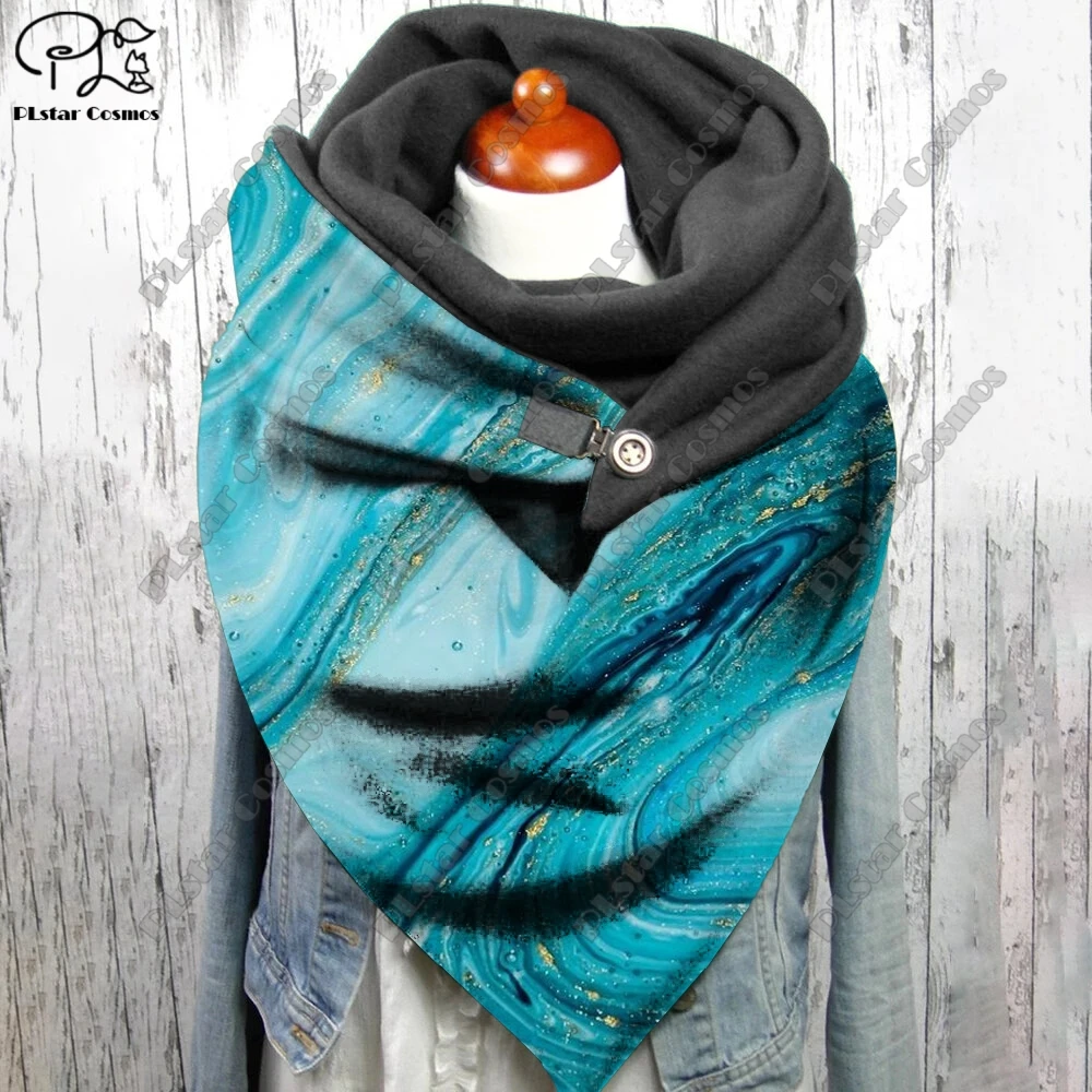 

3D printing color quicksand gradient pattern warm shawl scarf spring and winter big triangle scarf casual gift