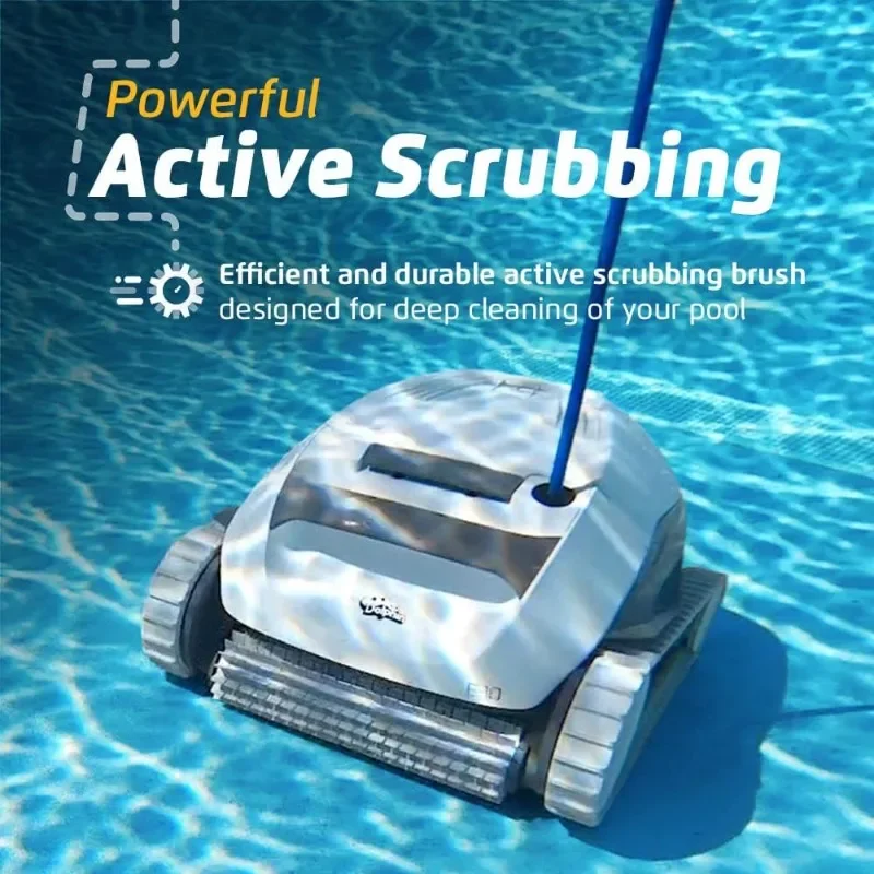 

(2025 Model) E10 Automatic Robotic Pool Vacuum Cleaner, Active Scrubber Brush, Top Load Filters Access