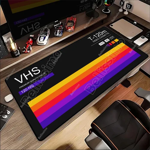 Alfombrillas para jugadores de ordenador, alfombrillas para ratón VHS, alfombrilla grande de estilo Retro para escritorio, Protector para juegos, alfombrilla para ratón Xxl, decoración de mesa de oficina, teclado, almohadilla larga