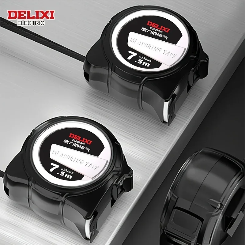 DELIXI Steel Tape 3x19/5x19/5x25/7.5x25mm Shockproof Non-Slip Rubber Coating Upgraded Lock for Designers Craftsmen