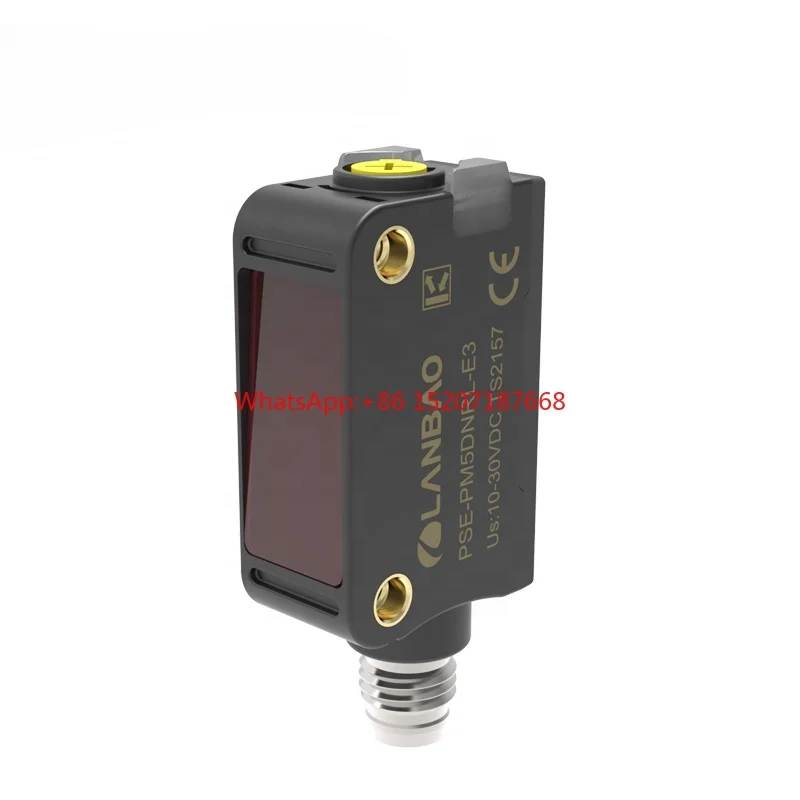 

LANBAO 10-30VDC PNP NO+NC Rated Distance 5m M8 4-pin connector Laser Photoelectric Sensor