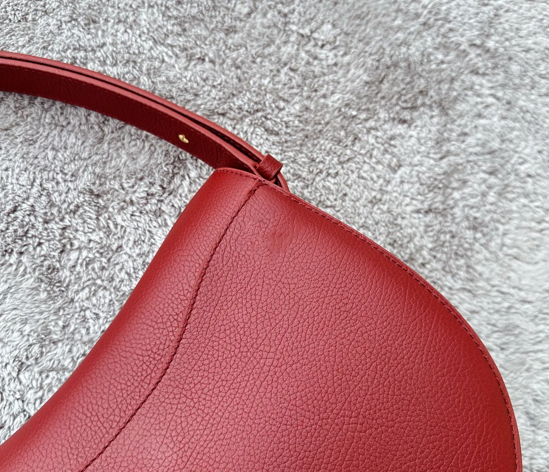 Green Leather Arc-Shaped Women\'s bag Grainy Cowhide Interior Adjustable Leather Strap Shoulder Crossbody Wear Handbags