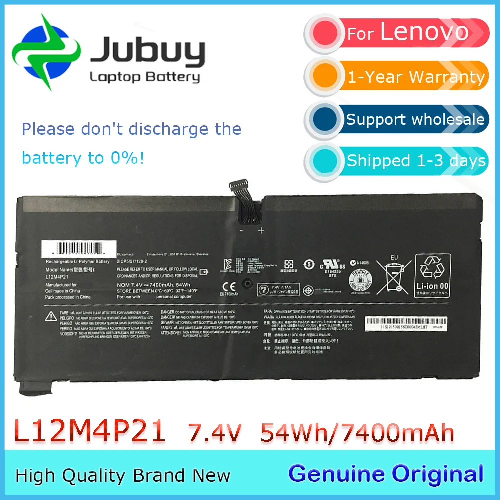 L12M4P21 7.4V 7300mAh Original Laptop Battery for Lenovo Yoga 2 Professional 13 Series L13S4P21 2ICP5/57/123-2