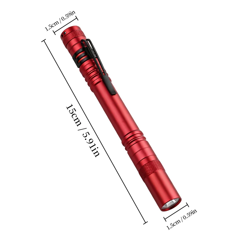 Handheld LED Flashlight TYPE-C Rechargeable 3 Lighting Modes Lightweight Pen Light Portable Torch Outdoor Camping Hiking