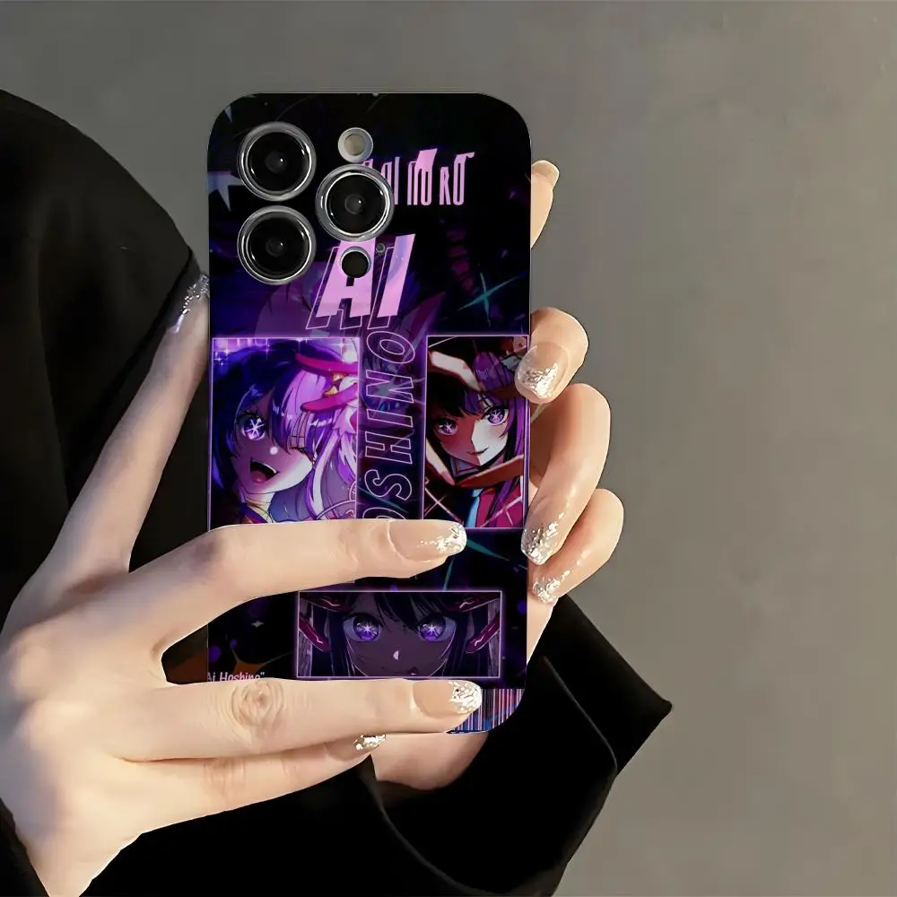 أنيمي أوشي نو كو قضية الهاتف آيفون 17 16 15 14 13 12 11 برو ماكس X XR XS ماكس 7 8 زائد لامعة فيلم الصلب غطاء الكمبيوتر