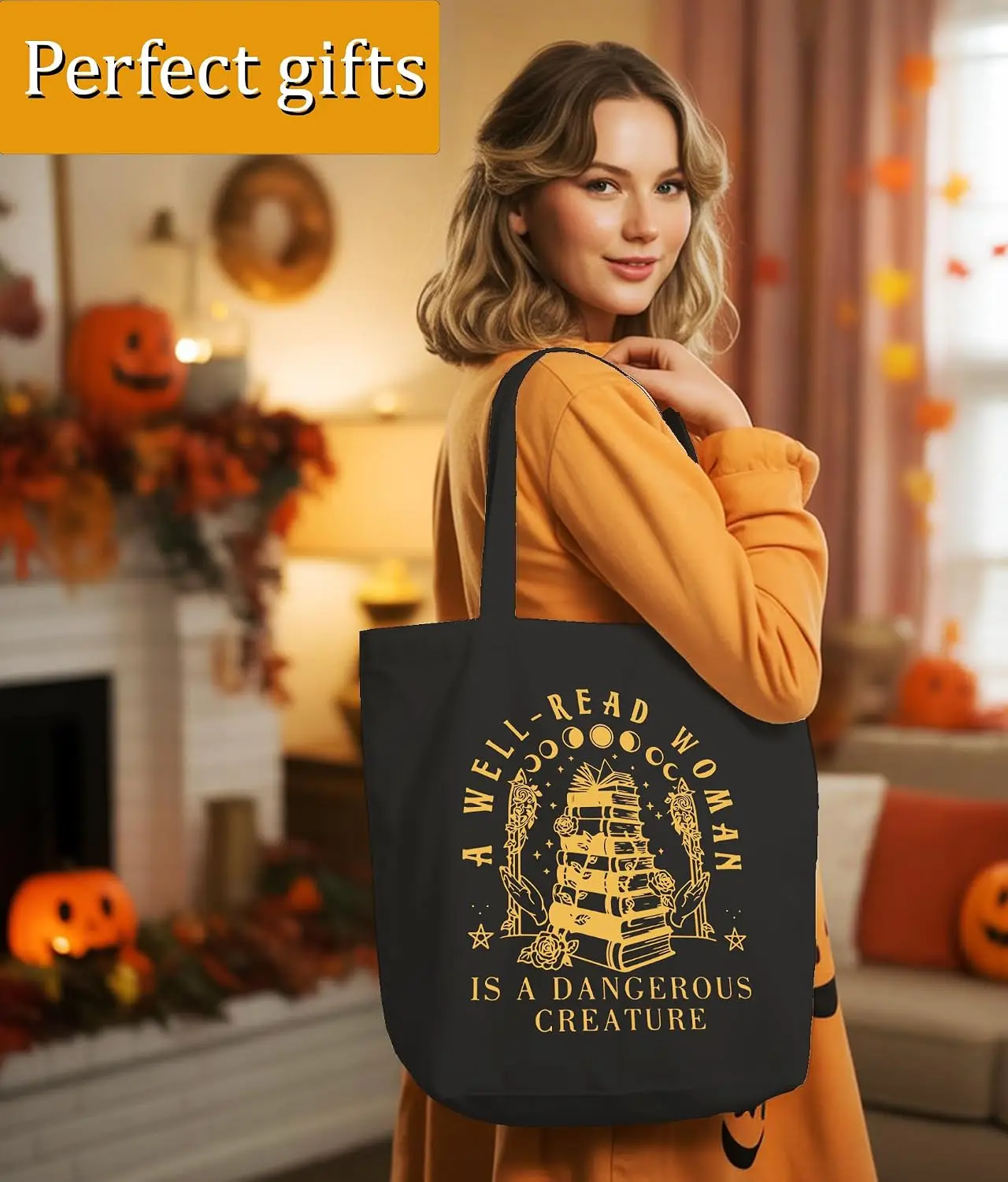 Canvas Tote Bag Large Capacity Eco Friendly Canvas Grocery Tote Bag Book Lovers Gifts Tote Bag for Bookish Readers, Aesthetic