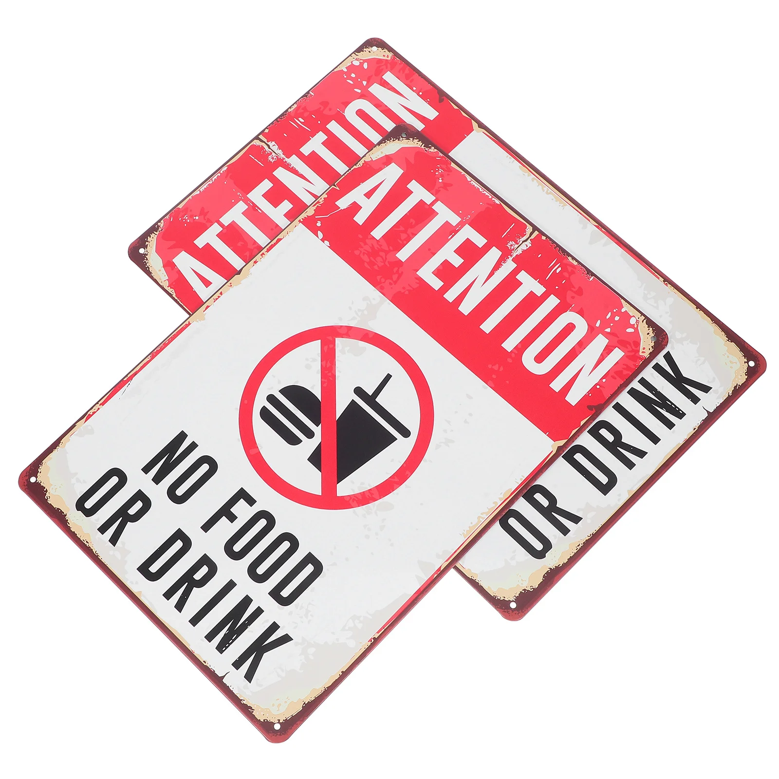 2 pezzi Segnali di avvertimento senza cibo o bevande Adesivi di sicurezza durevoli per officina Laboratorio Biblioteca Ufficio Avviso visivo spaziale commerciale