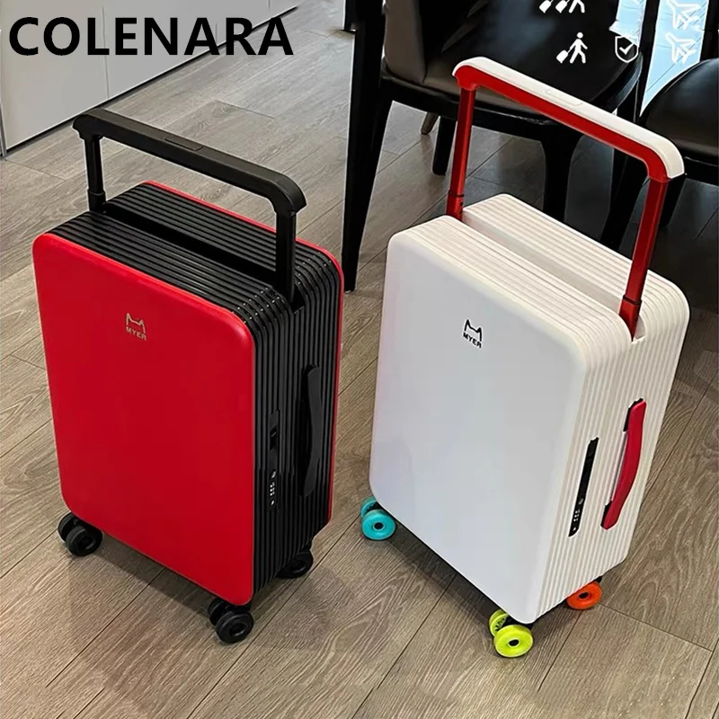 

Чемодан COLENARA 20 дюймов, дорожный чемодан 24 дюйма с амортизирующими колесами для катания на коньках, центральная широкая выдвижная ручка