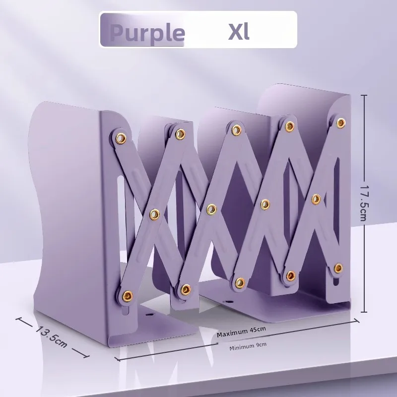 Desktop retractable bookshelf, foldable book stand, classroom book storage rack with fixed book clip