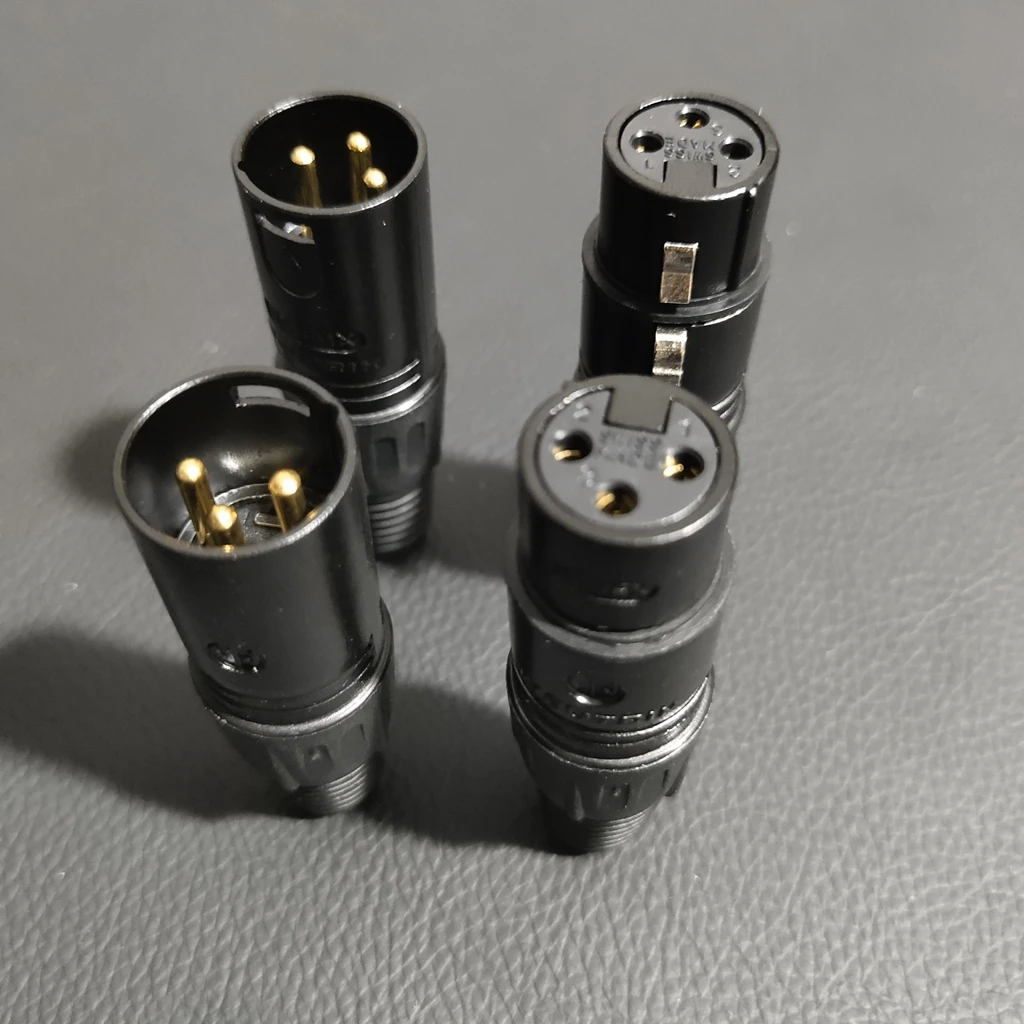 

Wholesale Swiss original NEUTRIK 3-pin XLR connector Male and femelle Microphone upgrade plug Gold plated XLR audio Jack