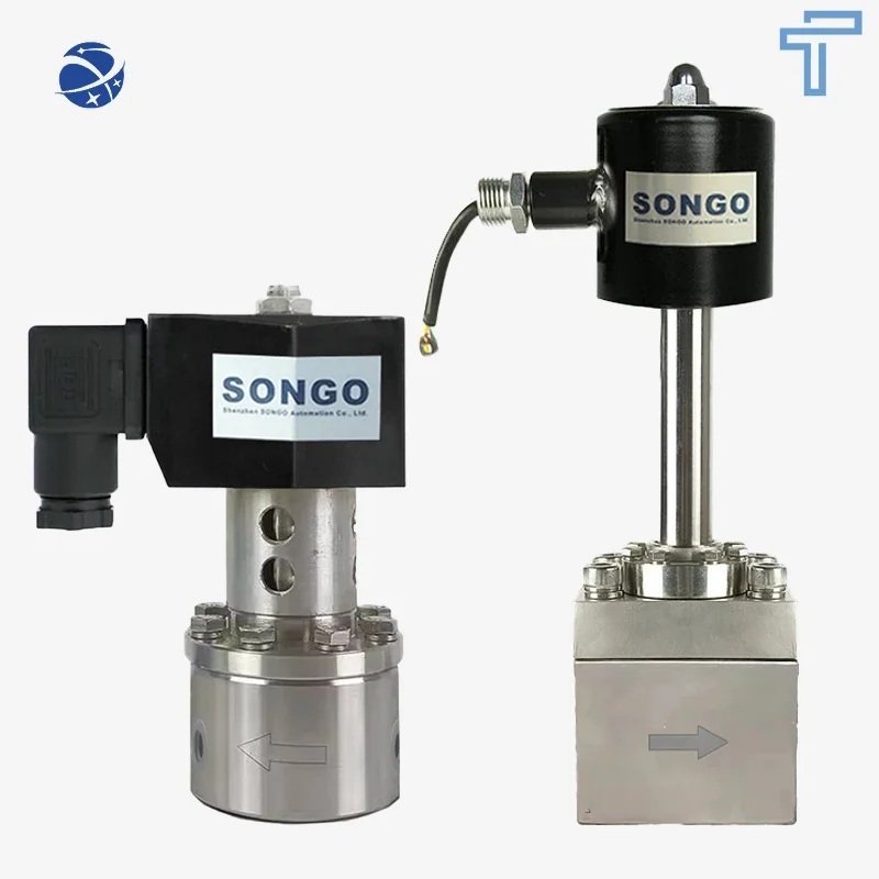 Cryogenic solenoid valves stainless Steel Extended Stem Butt Weld flange thread ultralow temperature piston  solenoid valve