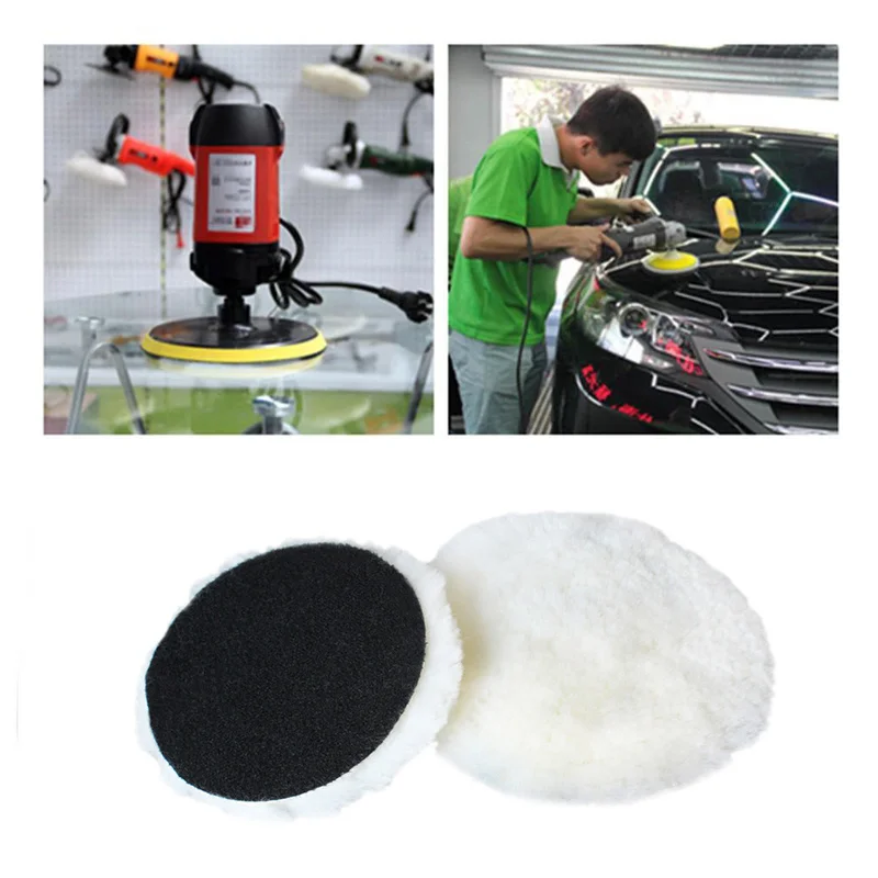 3/4/5/6/7 InchUniversal Car Polish Pad Soft Imitated Wool Polishing Disc Body Waxing Buffing Wheel Auto Cleaning Care Tools