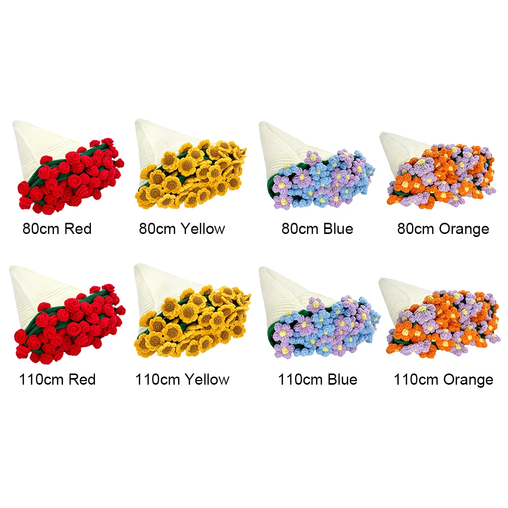 Rose Bouquet Blankets Wear Resist Handmade Crocheted Blanket Hand Knitted Rose Blanket for Sofa Throw Nursery Blanket Mattress