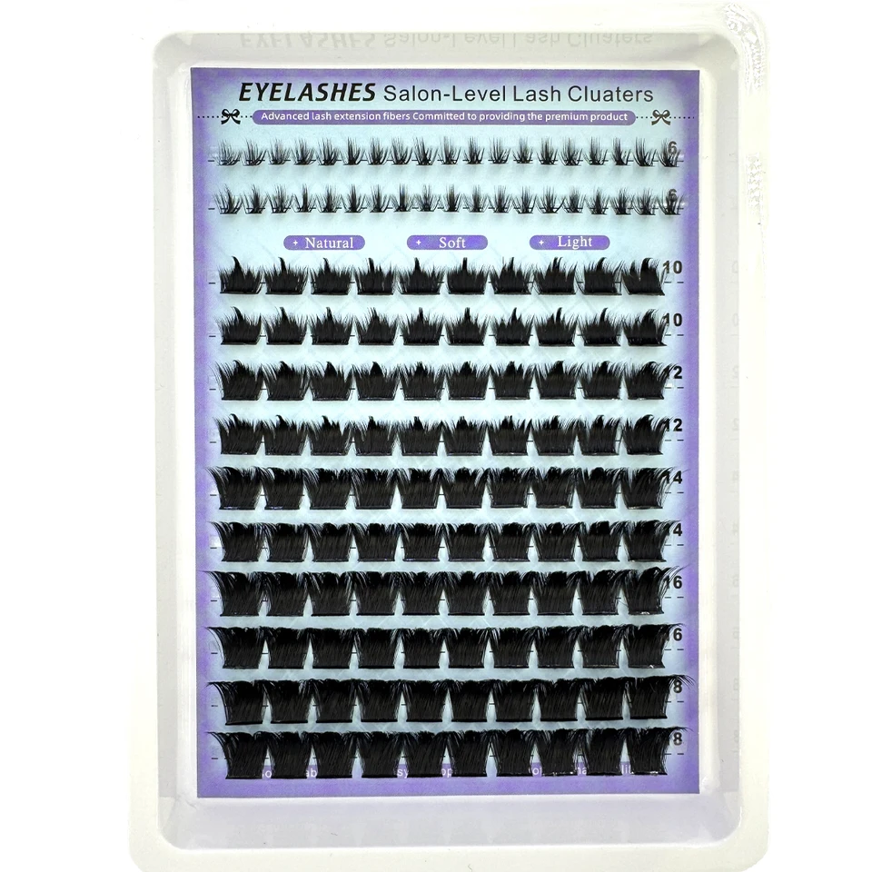 Pestañas individuales Wispy con picos, estilo salón, DIY, curva D, extensiones de pestañas individuales con púas 5