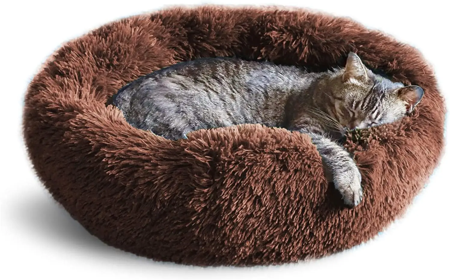 

Orthopedic Round Cat Bed for Indoor Cats, Washable Fluffy Pet Bed for Small to Large Kittens & Dogs