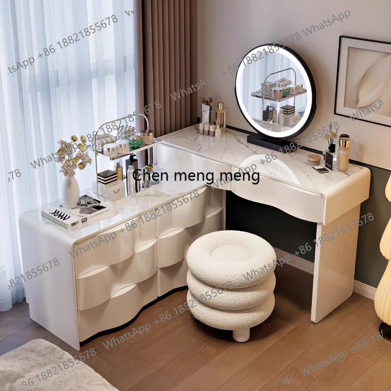 

Modern Simple Internet Celebrity Solid Wood Dressing table Makeup vanity illuminated makeup dressing table