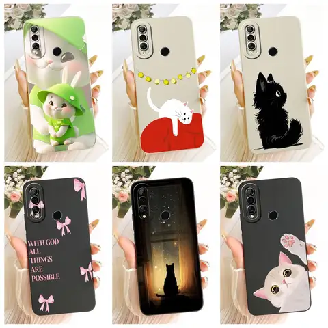 For Huawei P30 Lite Pro Case MAR-LX1M VOG-L04 Cover Cute Cartoon Cat Rabbit Soft Silicone Bumper For Huawei Nova 4e P30Pro Shell