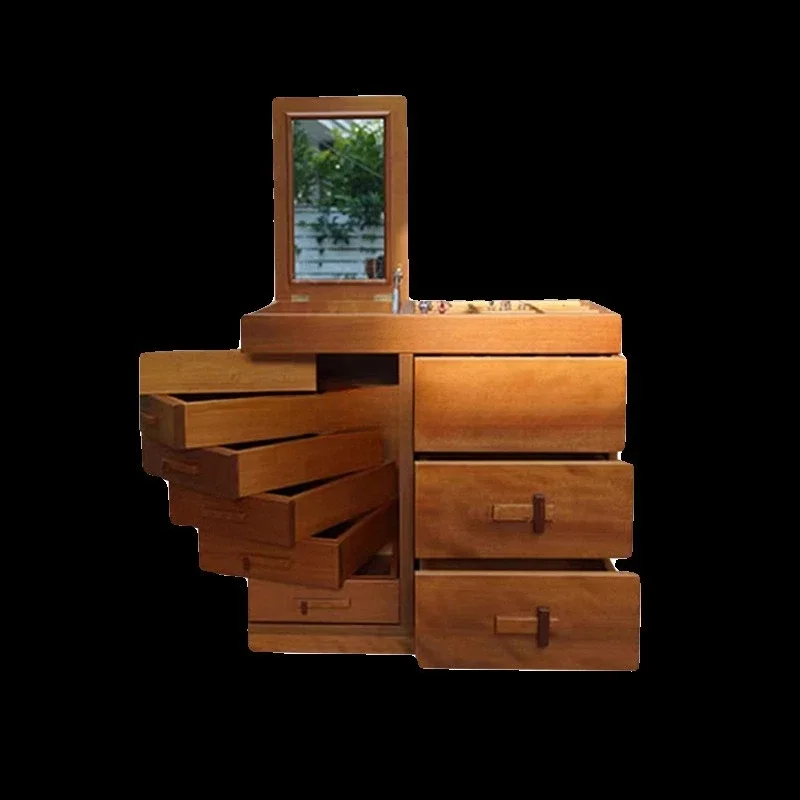 Art student painting utensils storage cabinet Multifunctional cosmetics storage cabinet Retro style multi-layer storage drawer