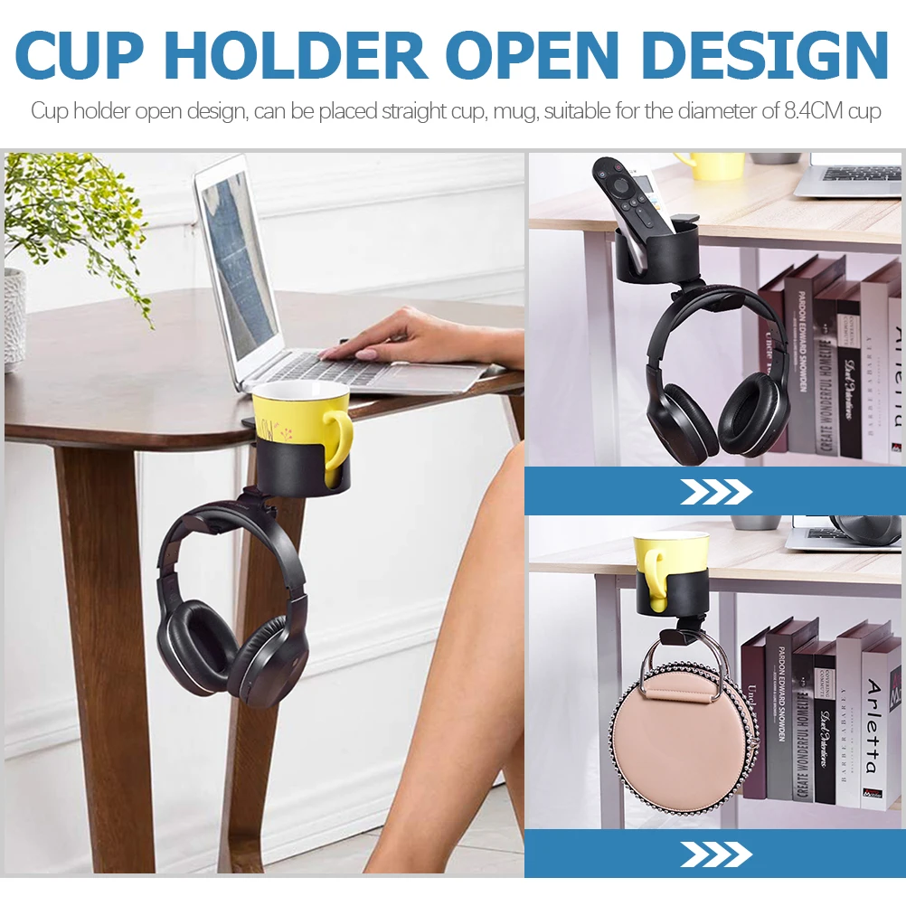 

Table Side Cup Holder Headset Hook Rotatable Hanger Headphone Aluminium Alloy Stand Aluminum Clamp Desk