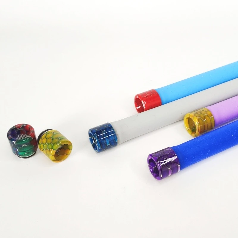 1PC 510 810 Convertible Adapter Drip Tip Stainless Steel Resin with Anti-Spitback Mesh Straw Joint - view 6