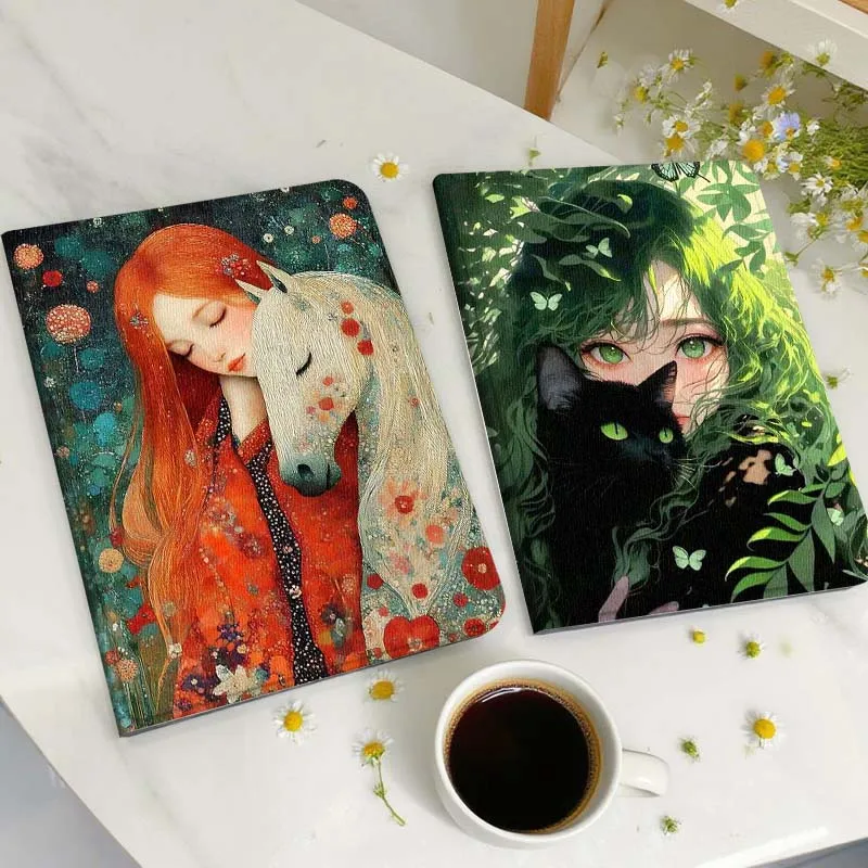 

Anime Design Girl Pattern Tablet Case For Samsung Galaxy Tab A A7 A8 A9 A11 S6 S11 Lite Plus 10.1 10.4 10.5 Inch