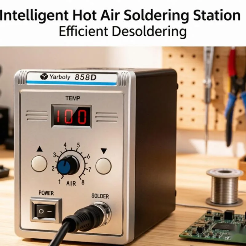 700W 858D Hot Air Soldering Station with LED Display Professional Rework Welding Tool Kit for Mobile Phone Laptop BGA SMD SMT