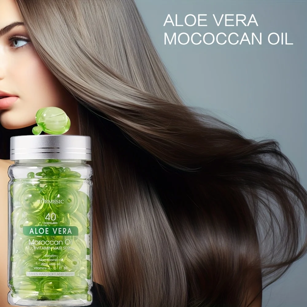 الألوة جوهر الزيت المغربي للعناية بالشعر كبسولة زيت جوهر، جوهر الترطيب