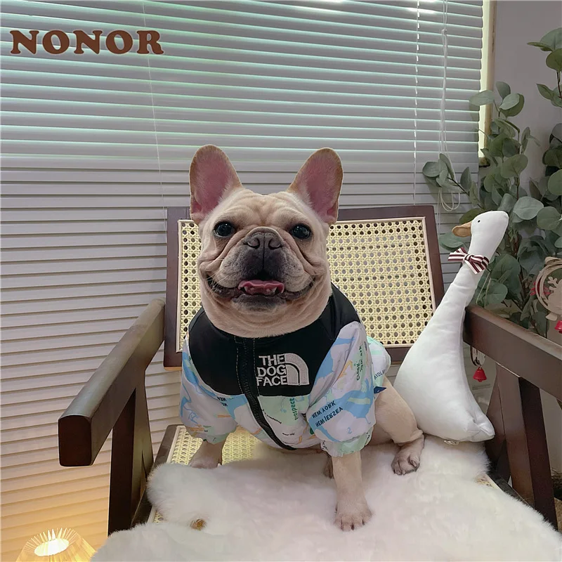 NONOR Winter Dog Clothes Down Jacket Warm Puppy Clothes For Small Medium Large Dog Yorkshire French Bulldog Pet Coat