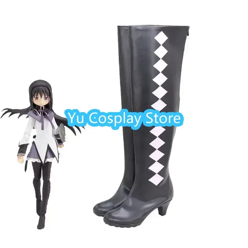 

Yu-Cosplay аниме Puella Magi Madoka Magica Akemi Homura обувь для косплея Хэллоуин карнавальные ботинки обувь из искусственной кожи реквизит для косплея