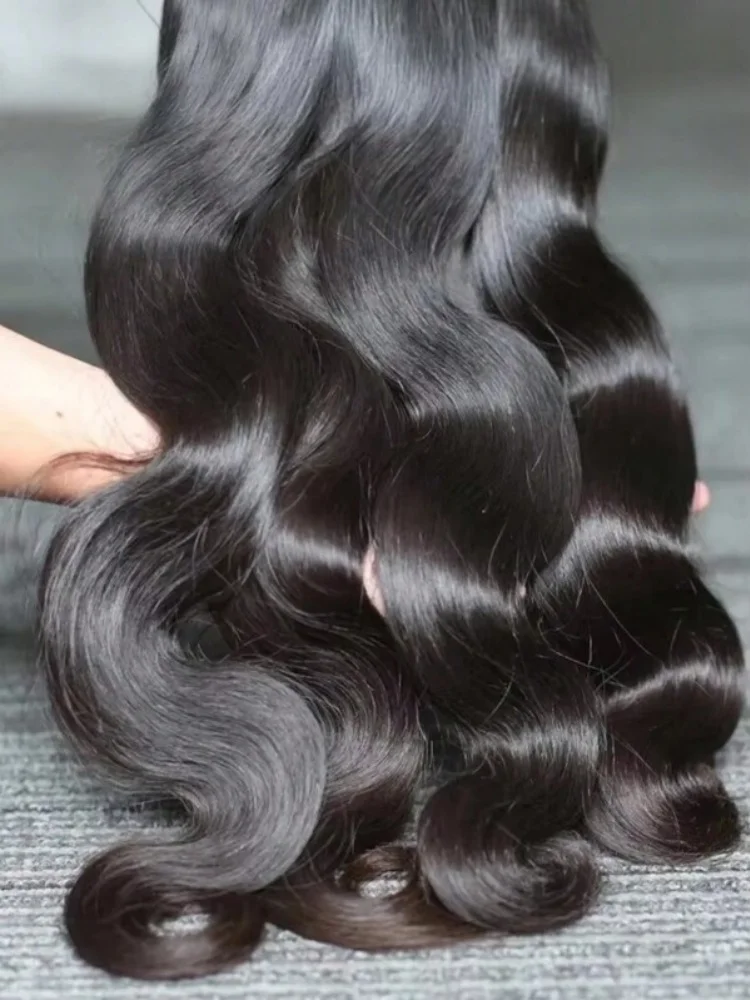 42 Polegada pacotes de onda do corpo longo cabelo humano cor natural brasileiro 100% cabelo virgem não processado 1/3/4 pacotes extensão do cabelo humano