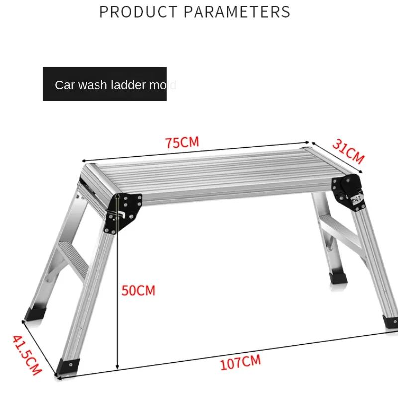 Folding Work Platform 30x12x20 Inch Aluminum Drywall Stool Ladder 660 lbs Load Capacity Heavy Duty Work Bench with Non-Slip Feet