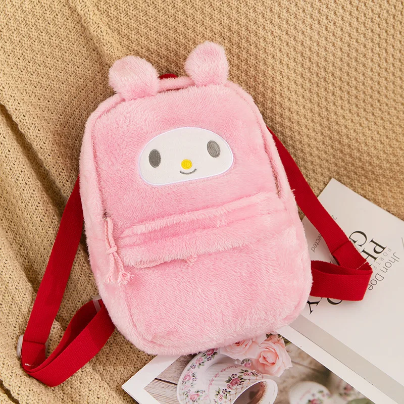 Sanrio Pluszowy plecak damski Kawaii Hello Kitty Kuromi Mymelody Cinnamoroll Tornister o dużej pojemności Cartoon Cute Girl Torba podróżna