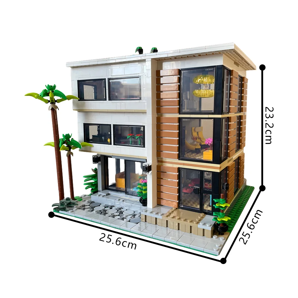 MOC Modern House Building Blocks รุ่น V2 Modular สลับ build 2x31153 อิฐประกอบของเล่นสําหรับของขวัญเด็ก