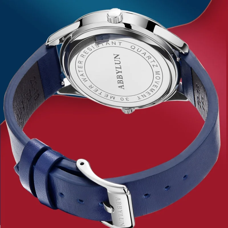 Abbylun 1363 relojes de cuarzo a la moda para hombre, diseño creativo, correa de cuero, reloj de pulsera deportivo informal resistente al agua para hombre, reloj para hombre