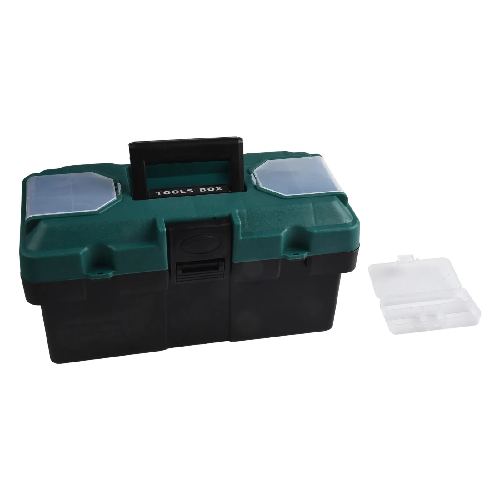 14インチツールボックスプラスチックツール収納ケース大工電気修理ツールabsロックバックル、ロック-開閉が簡単、
