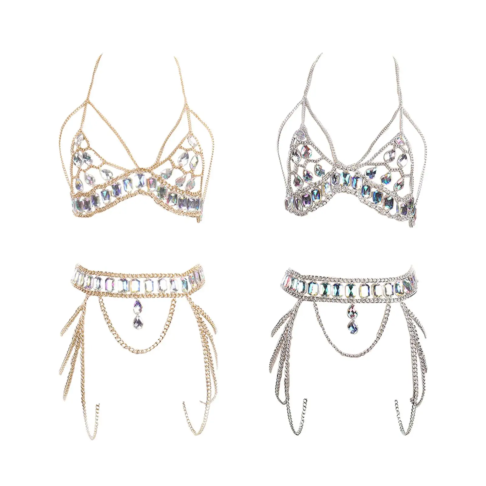

Womens Body Chain Tassels Bikini Chains for Festival Carnival Disco Performance