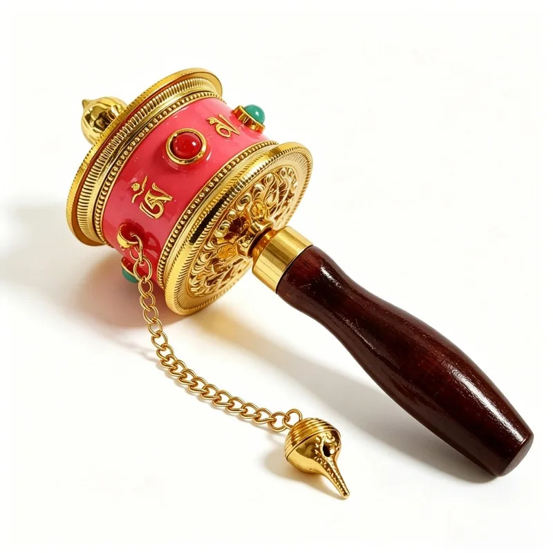 Hand-Cranked , Golden Wheel Handicraft Souvenir, Tibetan Spool For Photography, Lhasa Travel Photo Prop