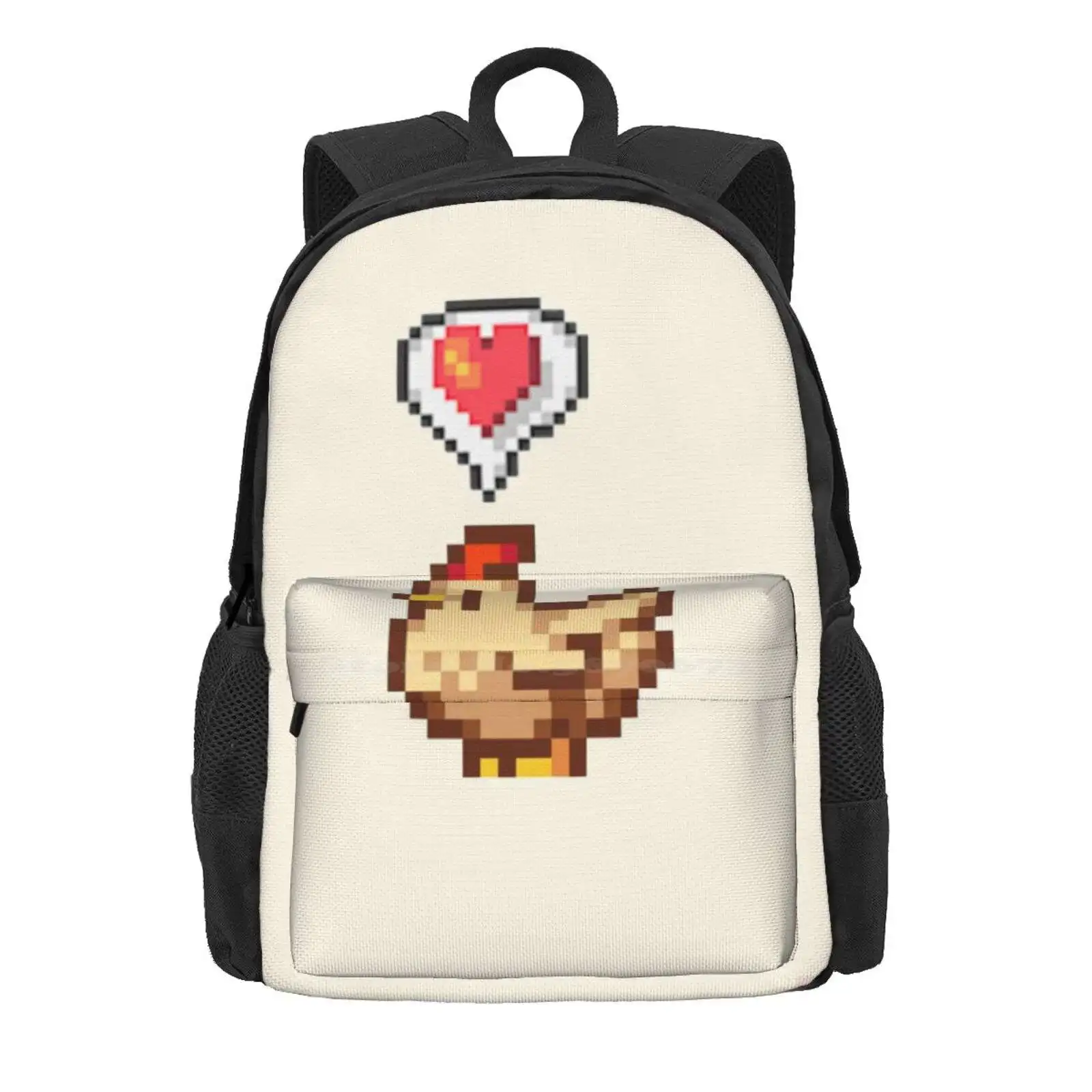 Stardew Valley Happy White Chicken Hot Sale Schoolbag Backpack Fashion Bags Sdv Stardew Valley Coop Blue Brown White Void