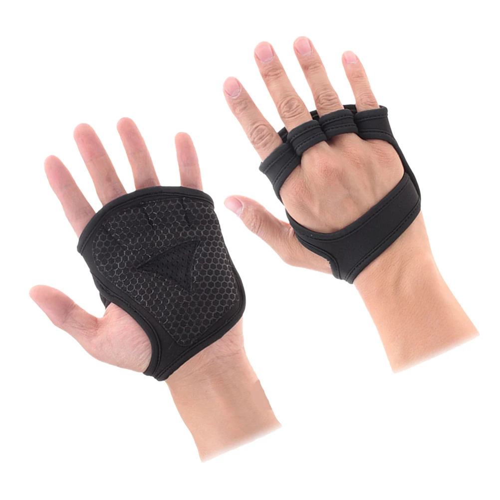 

Black-M Non-Slip Weightlifting Gloves Ventilated Half Finger Cross Training Gym Gloves for Pull Ups Fitness Sweat Resistant