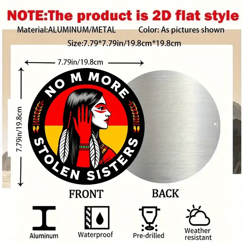 2D Flat - 8x8 Inch Round Aluminum Sign, Vintage Style 