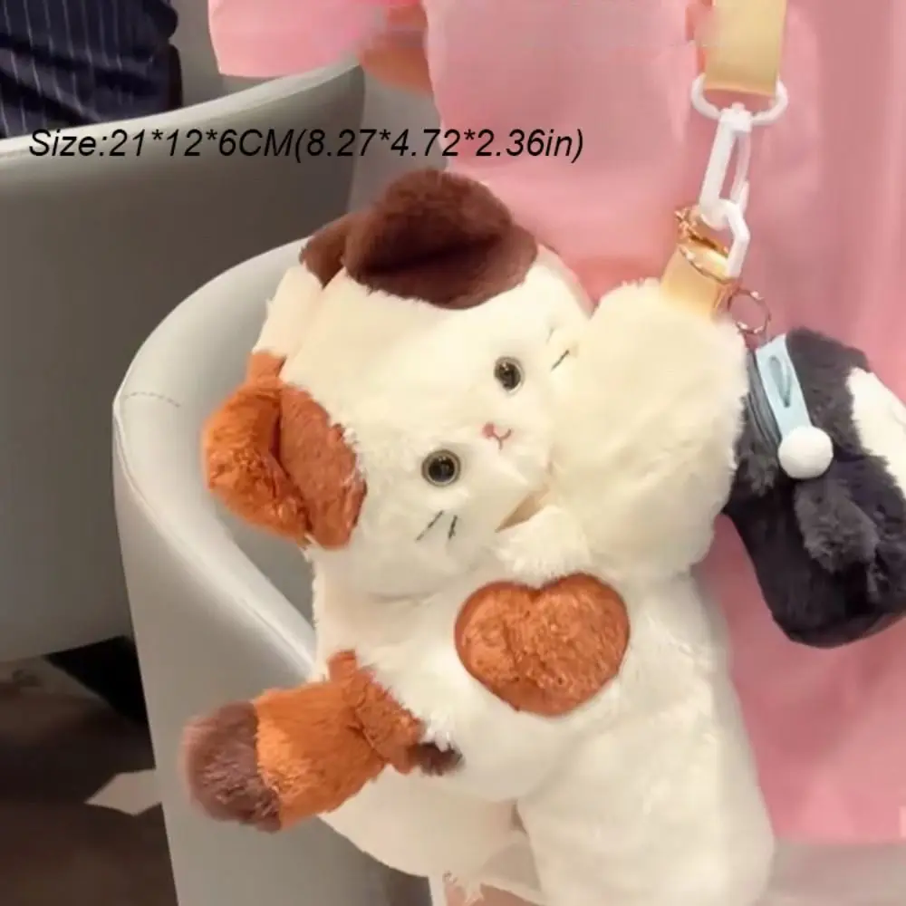 حقيبة كتف جديدة على شكل قطة لطيفة ذات سعة كبيرة حقيبة تسوق مريحة محمولة للنساء