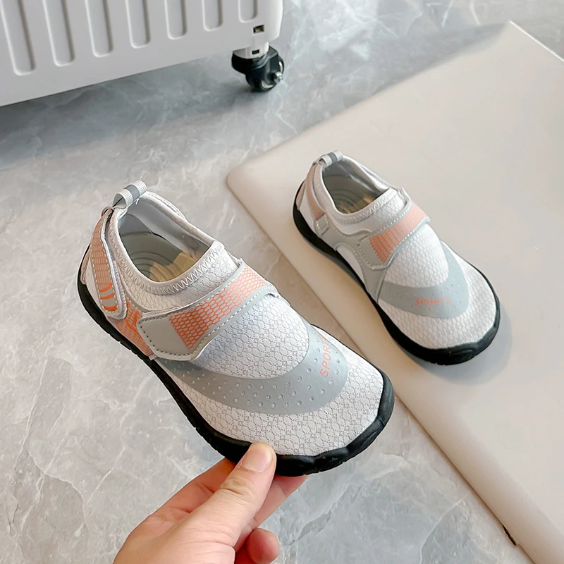 Toddler Kids Boys Girls Summer Breathable Mesh Sneakers Anti-Collision Toe Adjustable Strap Non-Slip for Sports Beach Daily Wear