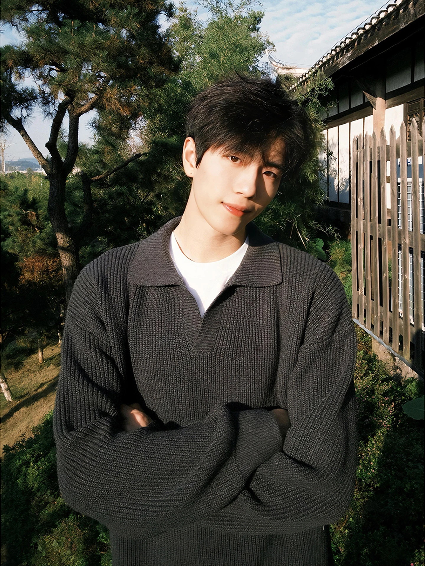 

Мужской вязаный свитер в стиле ретро с V-образным вырезом, осенне-зимний, свободного кроя, с воротником, комфортный, средней толщины, зимняя одежда