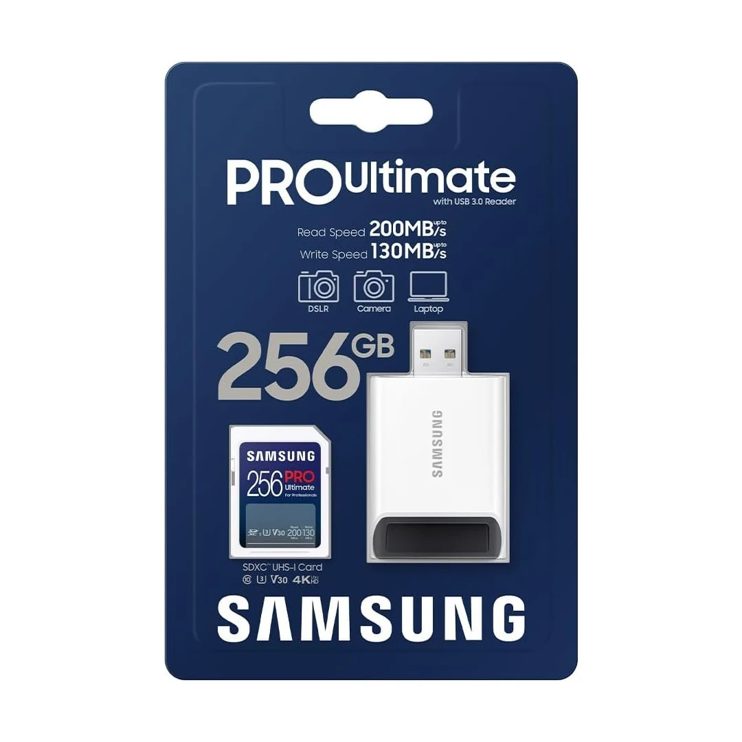 Samsung SD Card PRO Ultimate 128GB 256GB 512GB U3 4K UHD 200MB/s Reading 130MB/s Write Memory Card for Smartphone Drone Camera