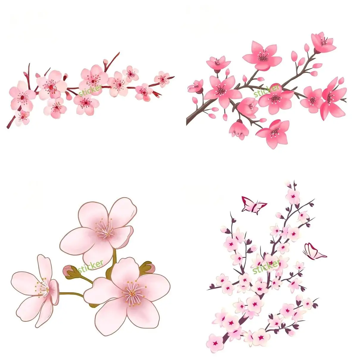 

Индивидуальные наклейки для автомобиля с вишневым цветком, мотоциклетный шлем, кемпер, граффити, креативная устойчивая к царапинам наклейка на окно