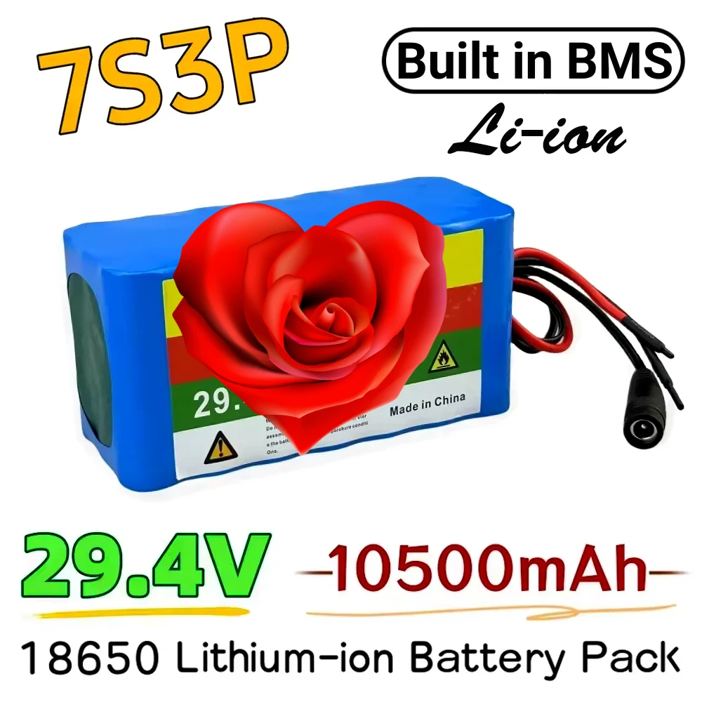 

18650 battery lithium battery 29.4v 24V 10500mAh 7s3p Electric Bicycle Moped electric Lithium ion Battery pack + 2A Charger