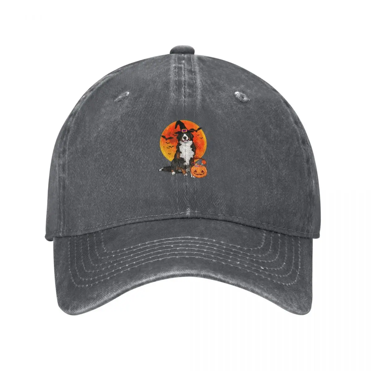 

Dog Halloween Bernese Mountain Dog Jack O Lantern Pumpkin Baseball Cap Trucker Hat Hat Baseball Cap Women's Men's