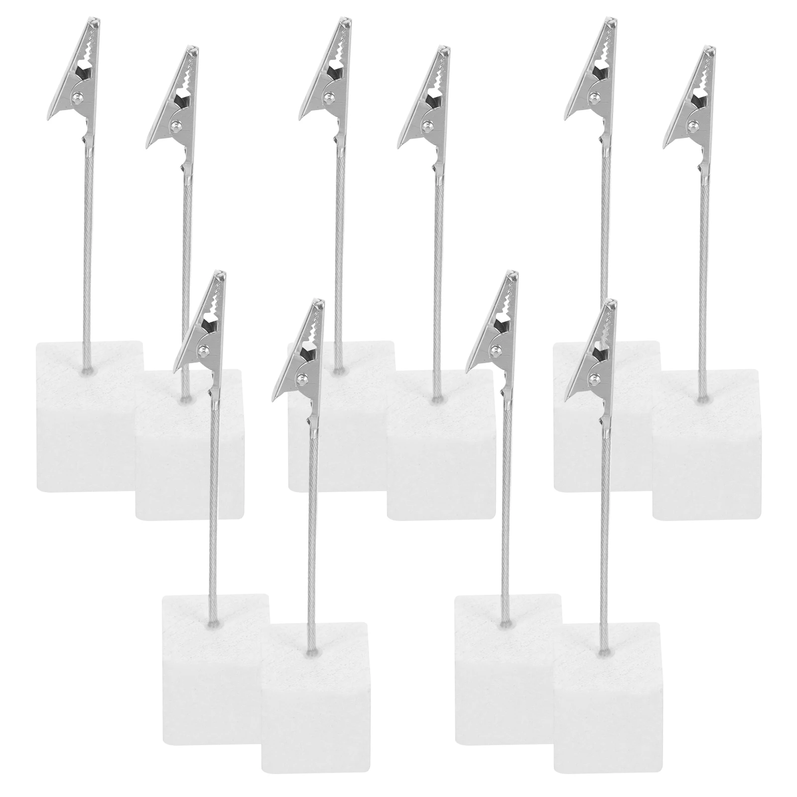 

10Pcs Note Paper Clips Memo Holder with Cube Base Desktop Clip for Office Home Use Memo Holder Photo Clip